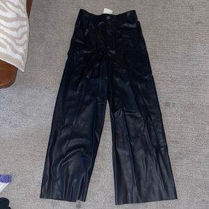 Leather black Zara pants size 4